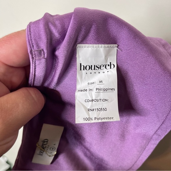 House of CB Skirt Lavender Purple Satin Constance Asymmetrical Split sz M - Picture 7 of 8